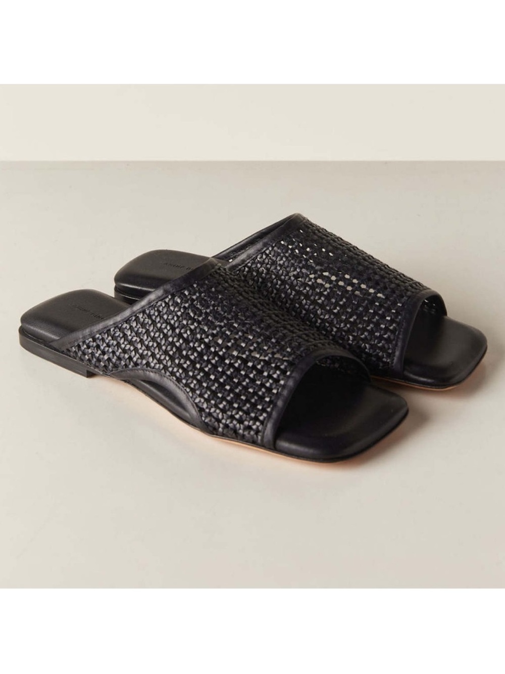 Anine Bing Black Hoxton Woven Slides